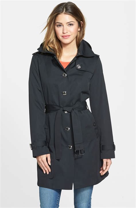 michael kors hooded trench coat mens|Michael Kors denim trench coat.